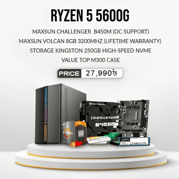 Ryzen 5 5600g with Maxsun B450M Motherboard best PC Deal